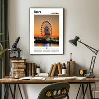 Basra Evening Ferris Wheel Urban or Cityscape Poster PosterGoat