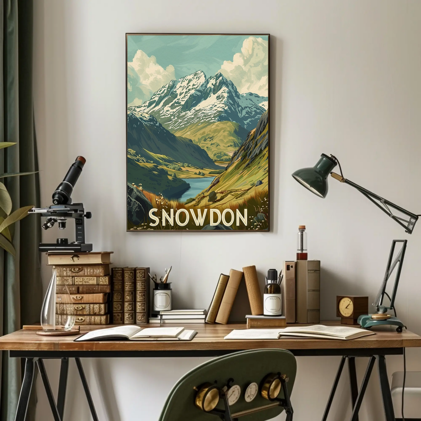Snowdon Mountain Landscape Travel Poster