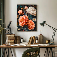 Blossoming Garden Peonies Artistic Poster