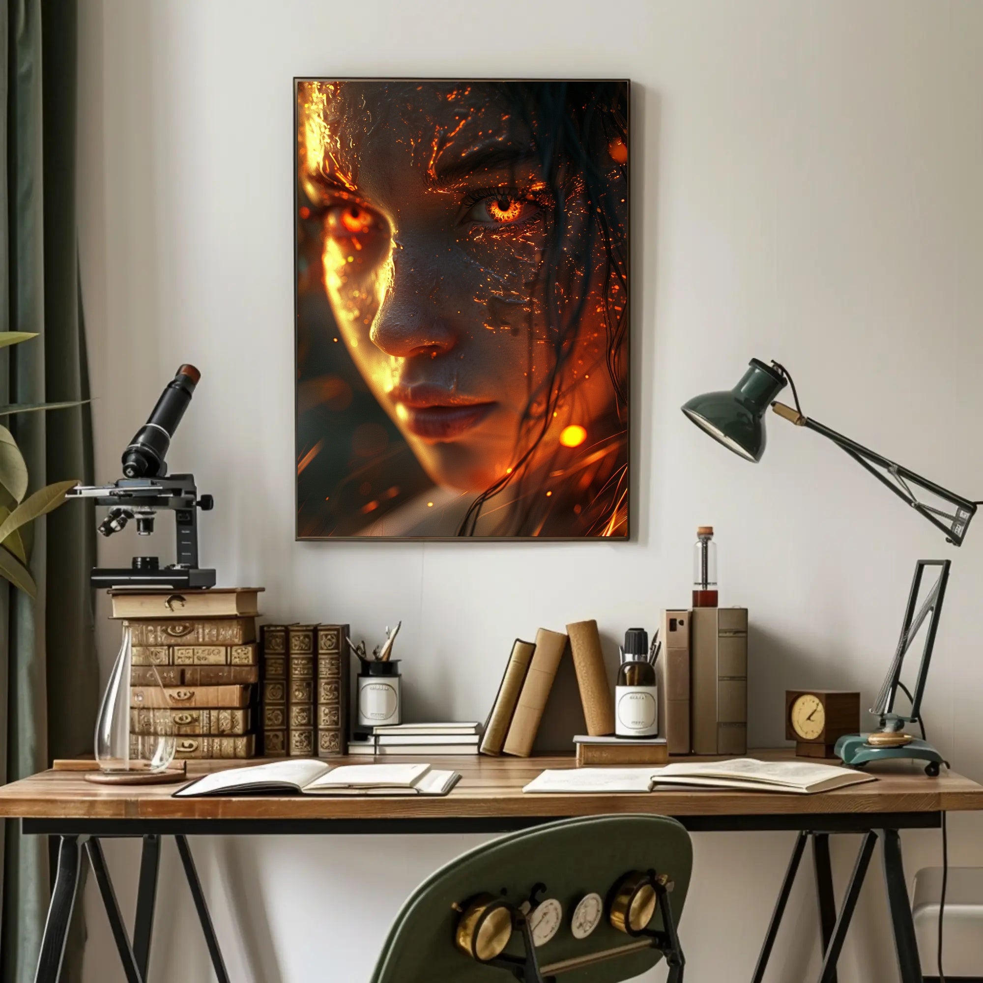 Fiery Surreal Woman Fantasy Art Poster PosterGoat