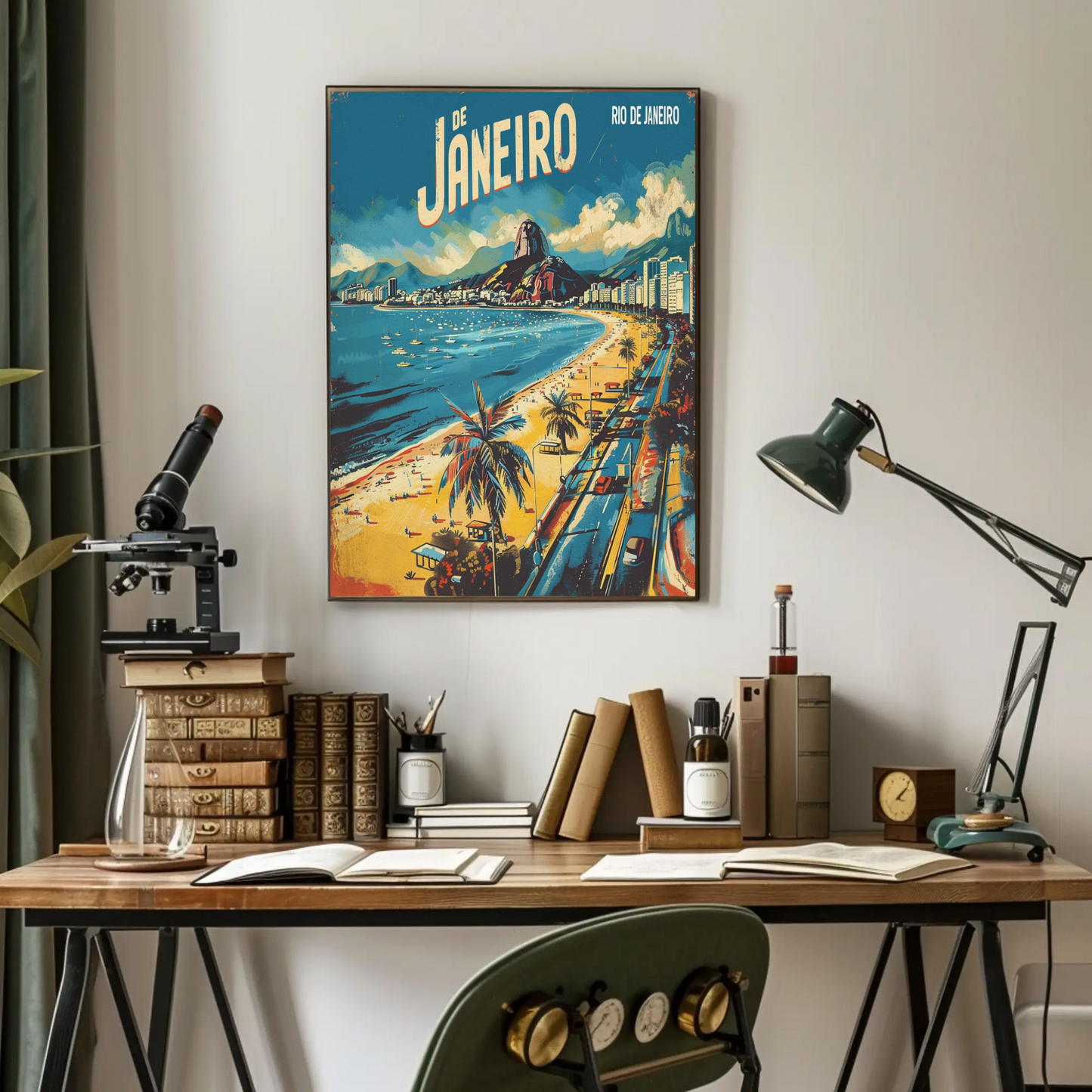 Rio De Janeiro Brazil Coastline Sugarloaf Beach Travel Poster