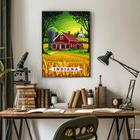 Indiana Countryside Illustration Poster