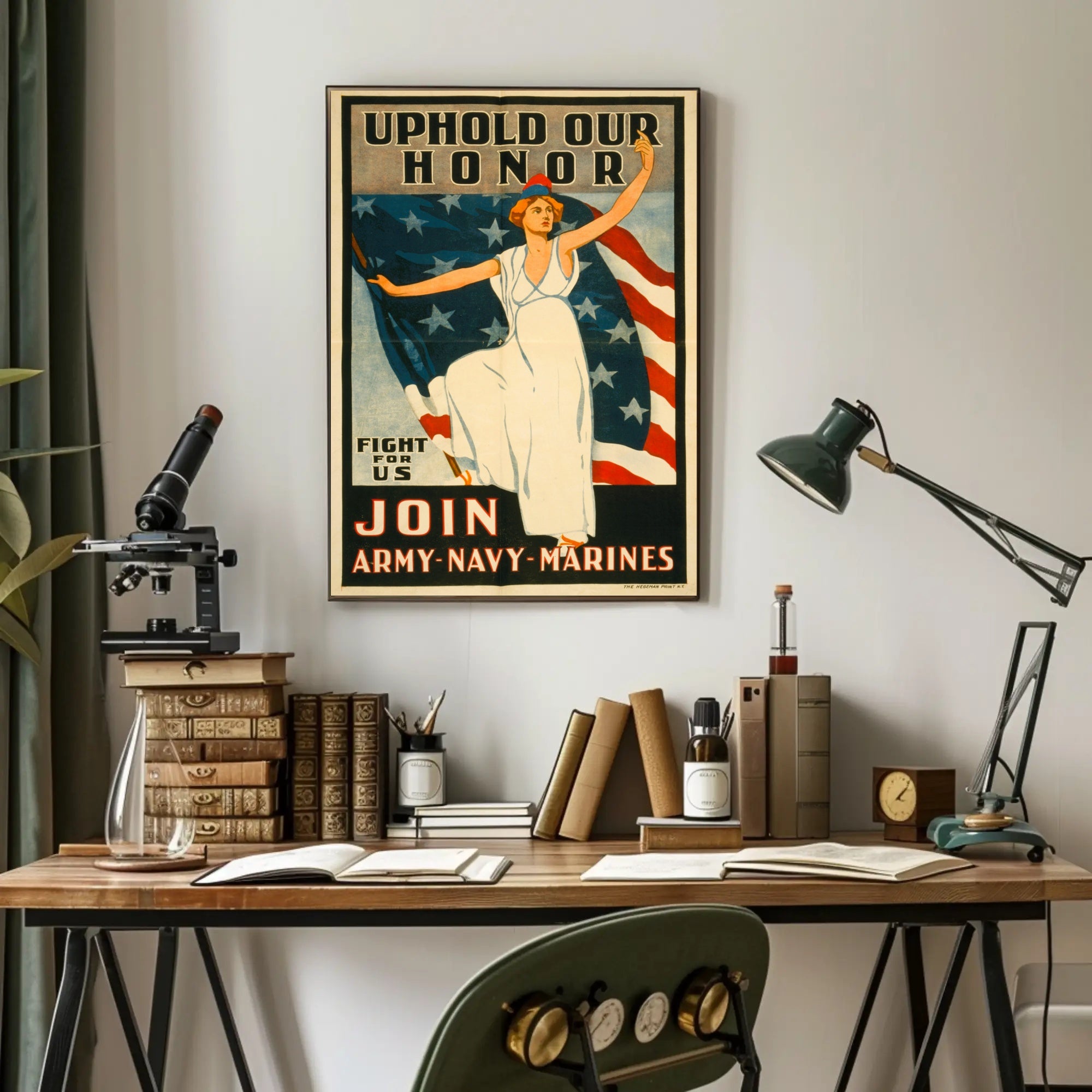 Liberty Lady Vintage Military Recruitment Poster