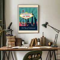 Iconic Las Vegas Landmarks Travel Poster