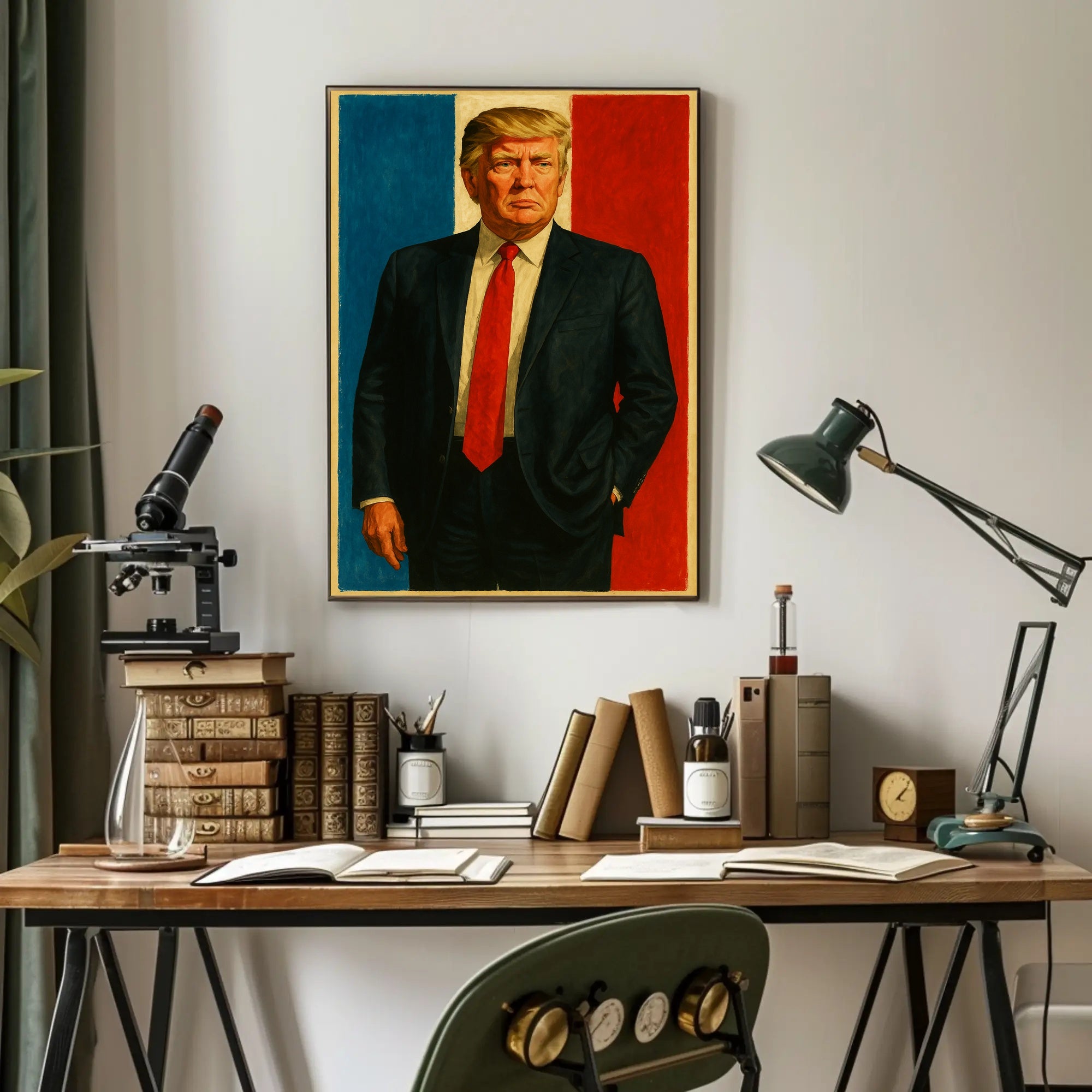 Presidential Portrait in Red, White, and Blue Poster PosterGoat