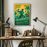 Fly Tuvalu Vintage Travel Poster PosterGoat