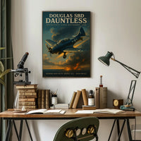 Dauntless Douglas SBD Vintage Aviation Poster
