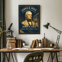 James K. Polk Patriotic Historical or Presidential Poster PosterGoat