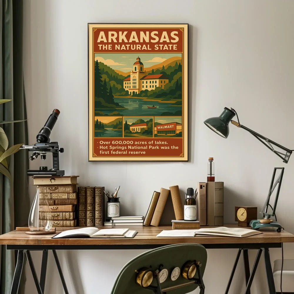 Arkansas The Natural State Travel Poster