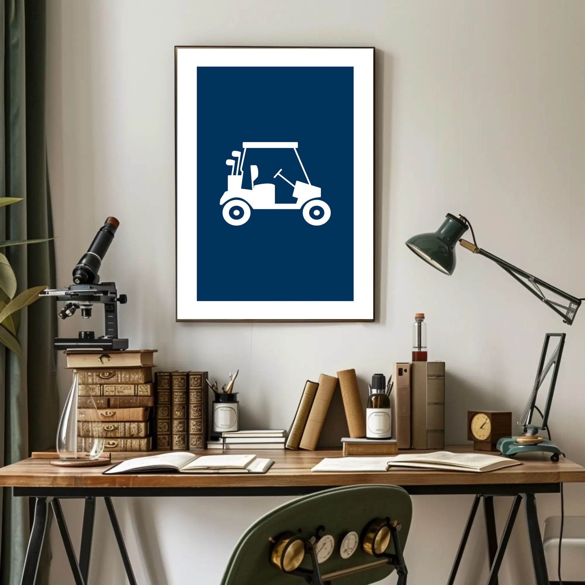 Silhouette Golf Cart Minimalist Art Sports Poster
