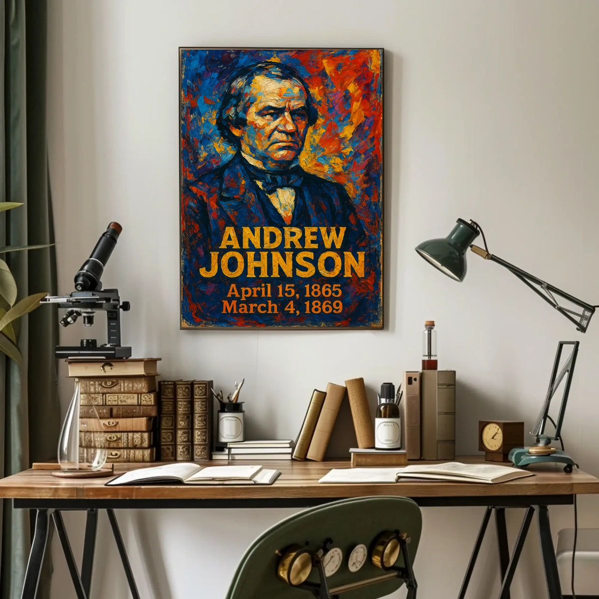 Andrew Johnson 17th President of the United States Glitch Hop Art Poster