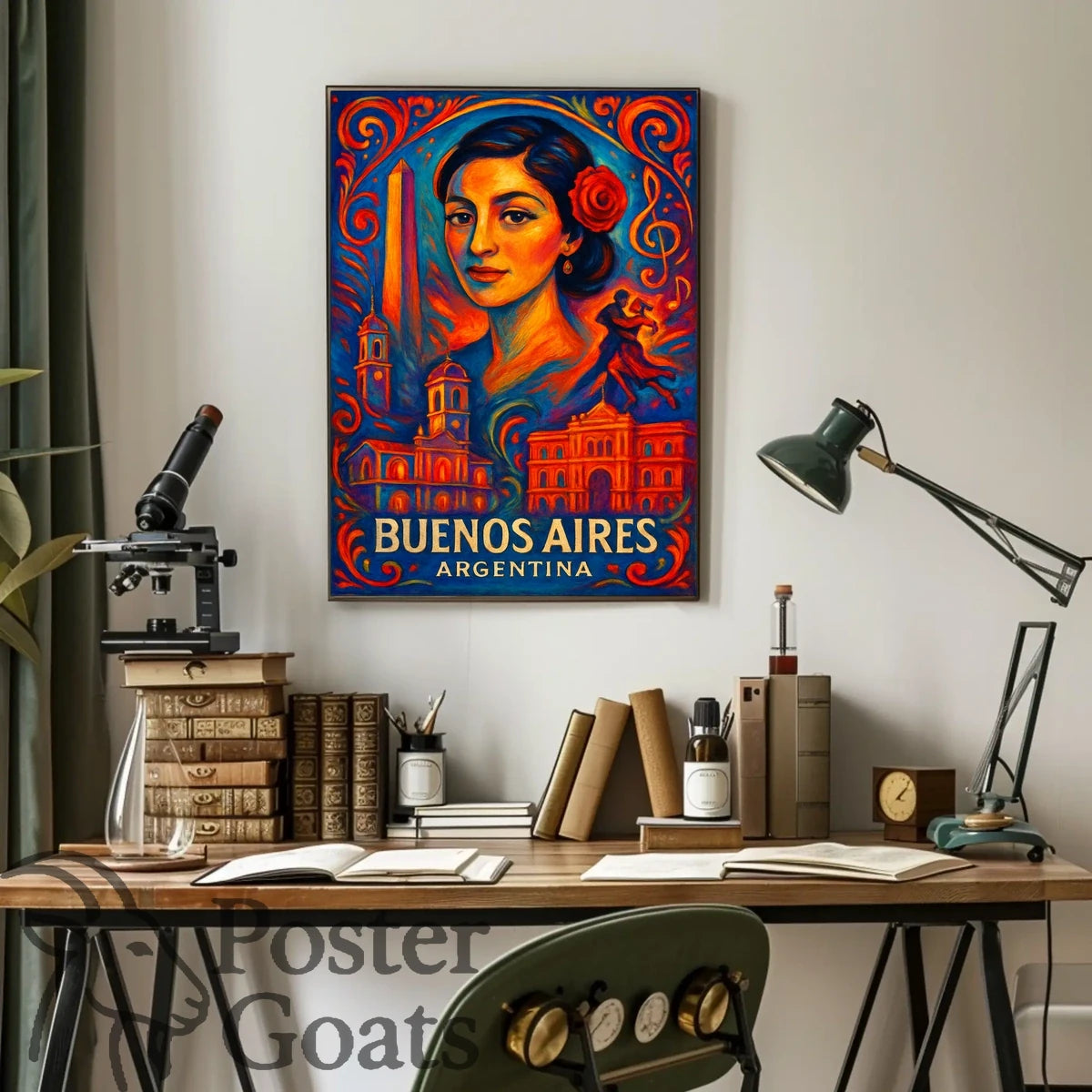 Buenos Aires Tango Art Deco Vintage Travel Poster