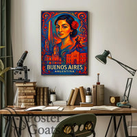 Buenos Aires Tango Art Deco Vintage Travel Poster