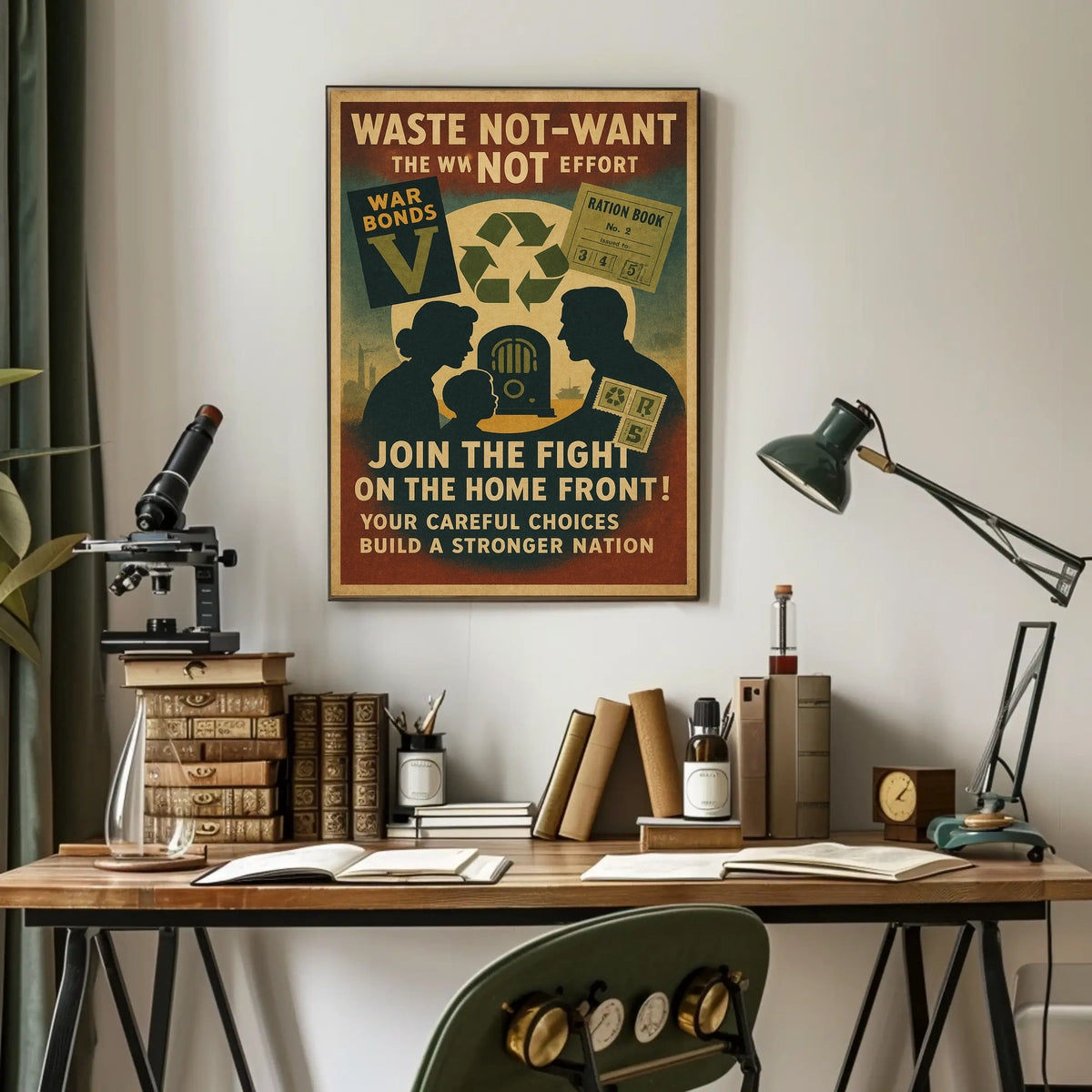 Waste Not, Want Not Home Front Effort Poster