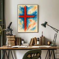 Abstract Cross Watercolor Art Decor Lovers Wanderlust Timeless Gallery Inspired Poster