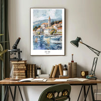 Picturesque Coastal Town in Hvar Travel Poster PosterGoat