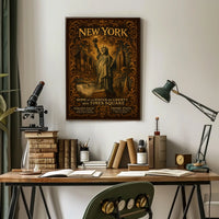 New York City Landmarks And Towers Poster Vintage Wall Art