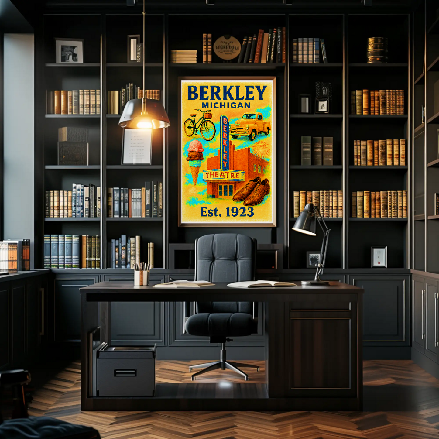 Berkley Michigan Wall Art Vintage Travel Poster