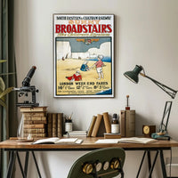Vintage Broadstairs Seaside Travel Poster for Family Holidays PosterGoat