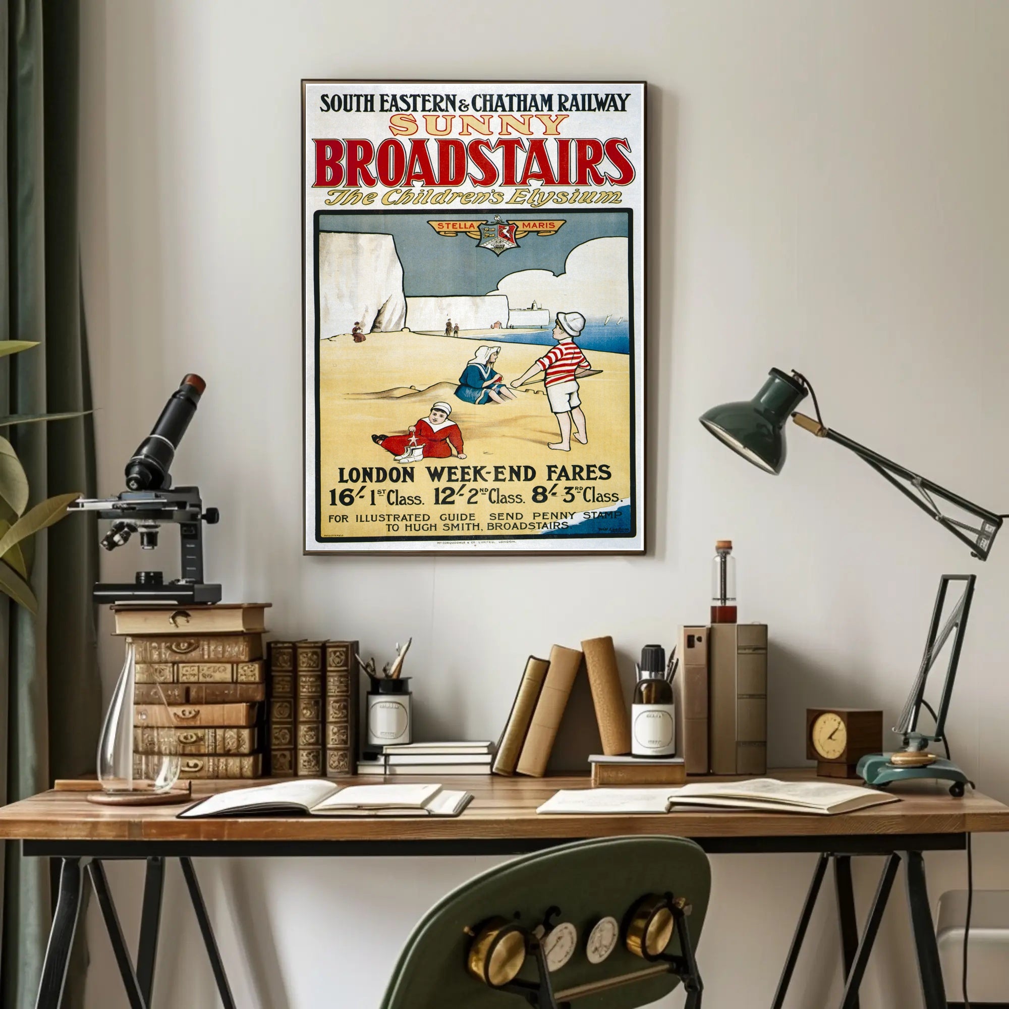 Vintage Broadstairs Seaside Travel Poster for Family Holidays PosterGoat