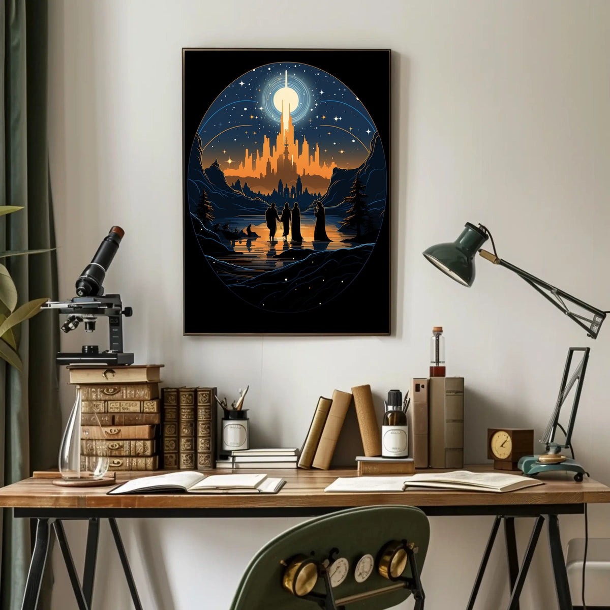 Enchanted City Adventure Surrealism Digital Painting Poster
