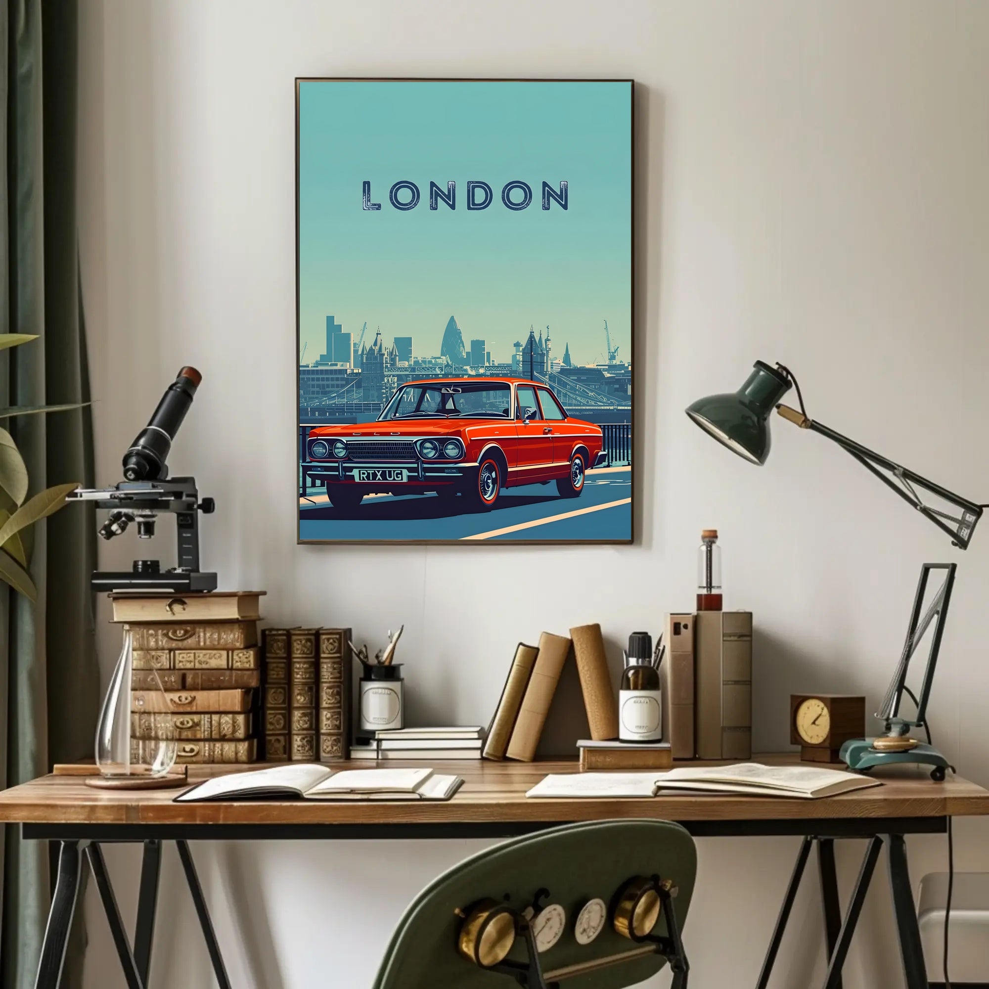 London Architectural Skyline Artistic Travel Poster