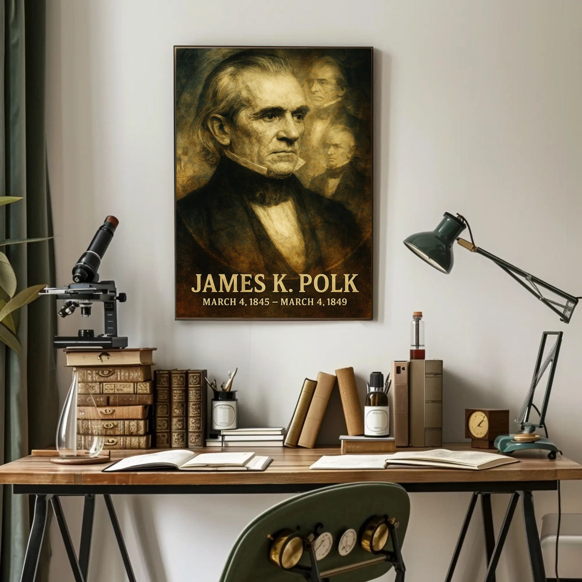 James K. Polk 11th President of the United States Double Exposure Poster