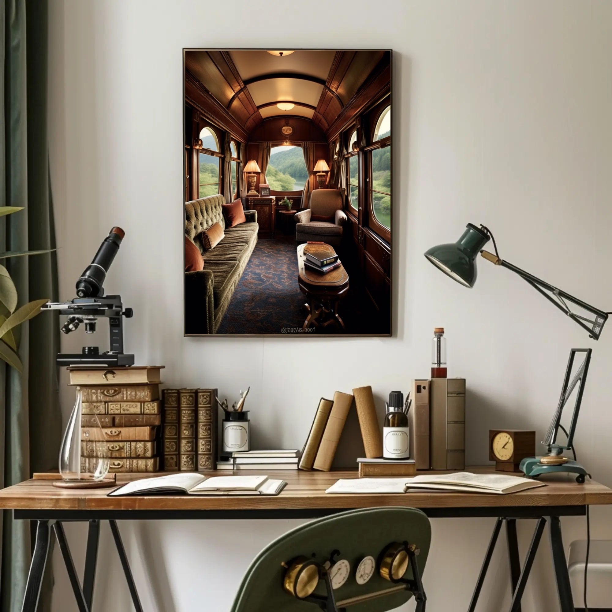 Vintage Train Compartment Retreat Poster