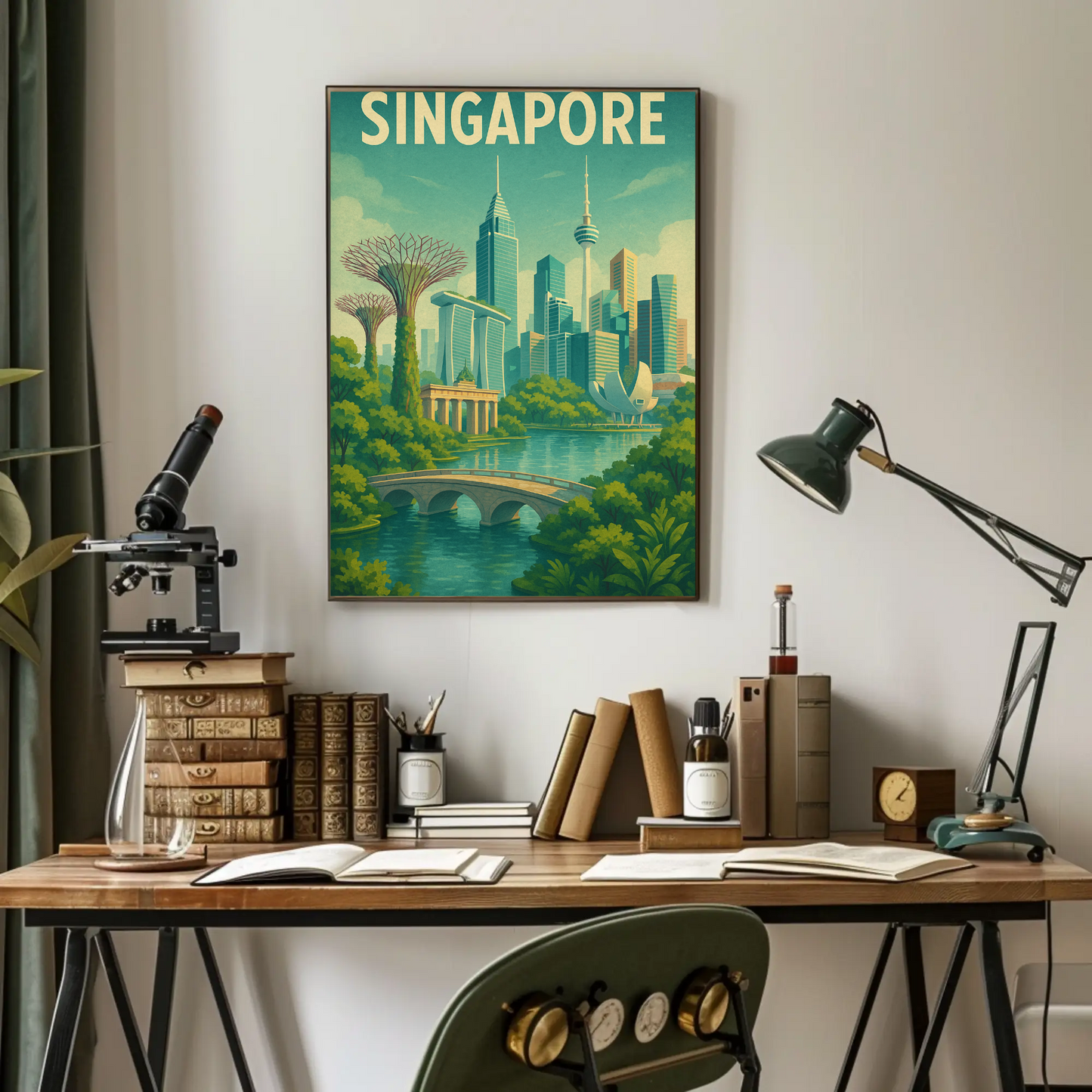 Singapore Marina Bay Gardens Travel Poster