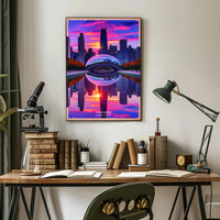 Chicago's Iconic Skyline at Sunset Poster