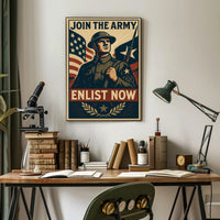 Patriotic Soldier WWII Military Recruitment Propaganda Poster PosterGoat
