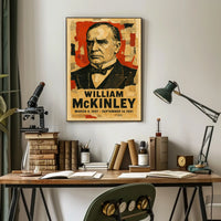 William McKinley 25th President of the United States Layered paper Collage Poster
