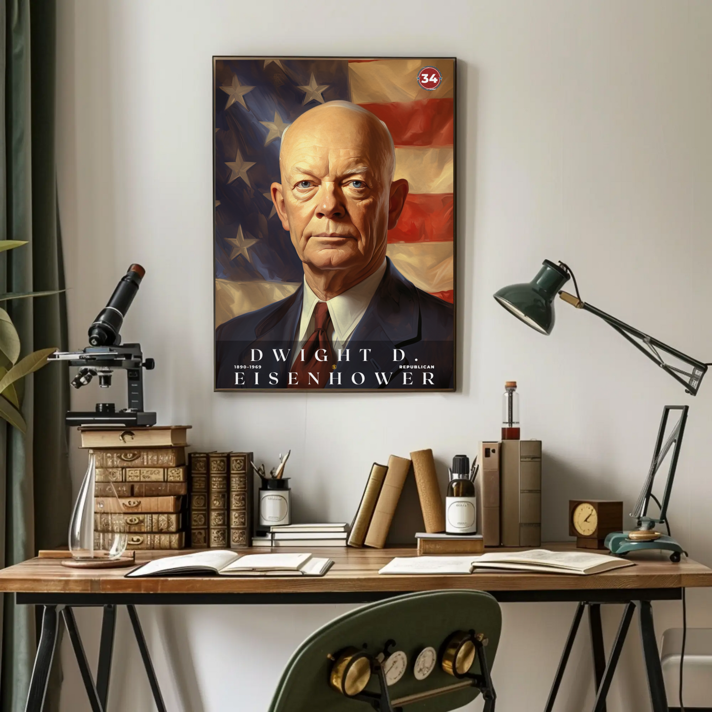 Dwight Eisenhower 34th President Of The United States Portrait