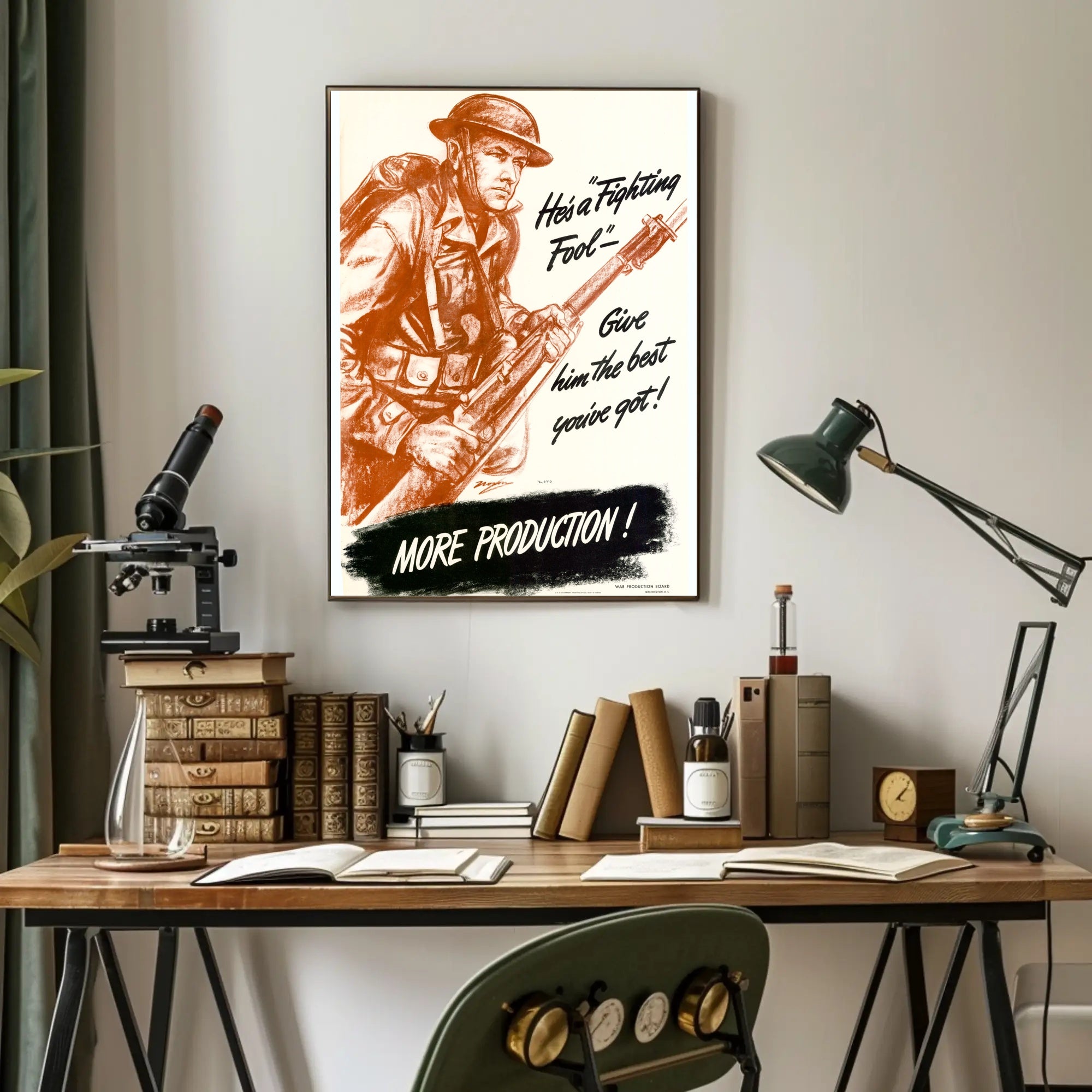 Vintage He’s a Fighting Fool WWII Poster