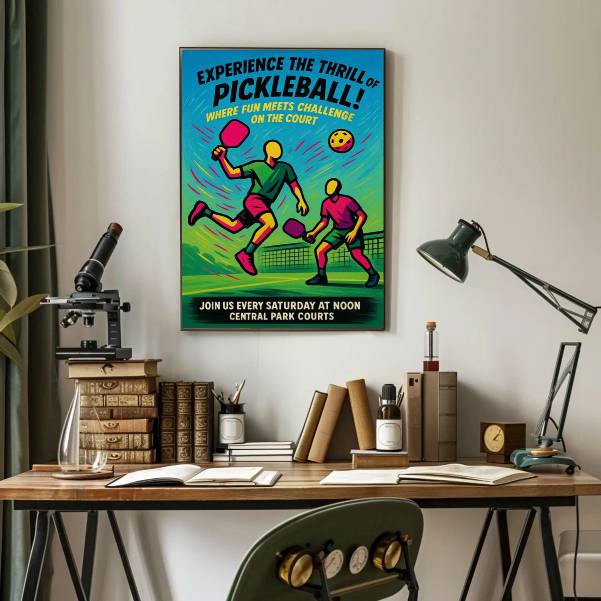 Pickleball Fun at Central Park Poster