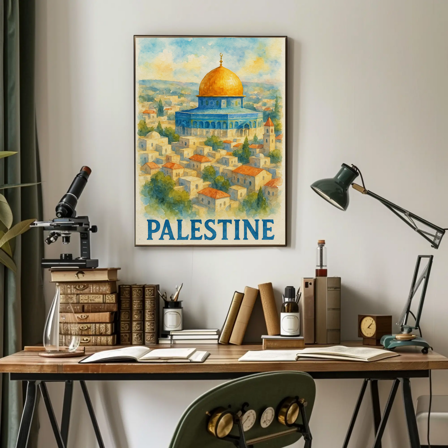 Palestine Dome Over Hills Travel Poster