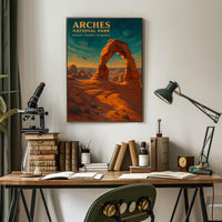Arches National Park Scenic Vintage National Park Poster