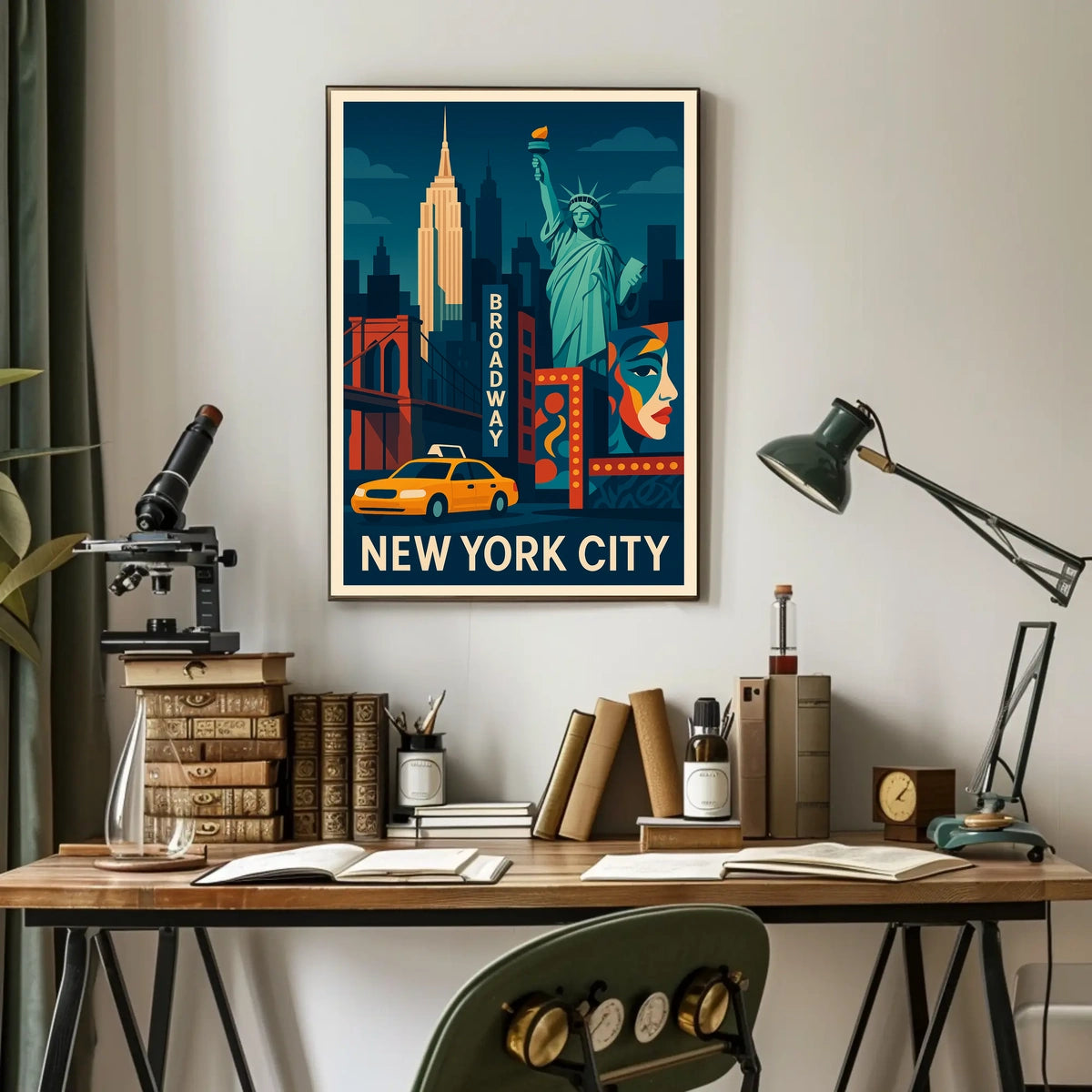 New York City Vibrant Urban Art Poster Abstract Wall Art