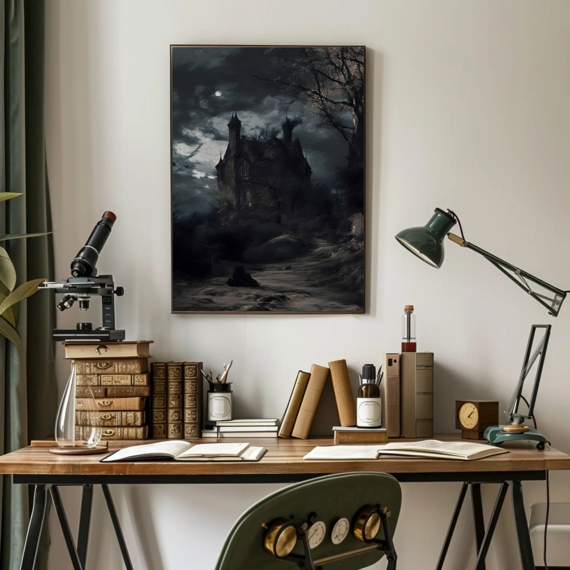 Haunted Castle in Moonlight Fantasy or Mythology Poster PosterGoat