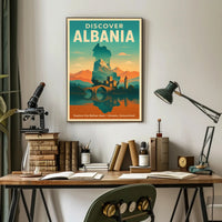 Discover Albania Vintage Travel Poster
