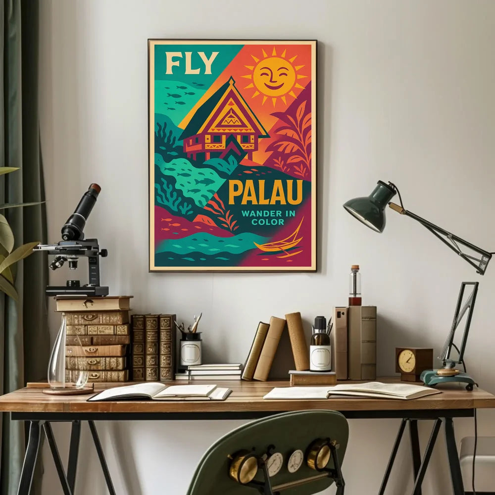 Travel to Palau Vibrant Tropical Adventure Travel Poster PosterGoat