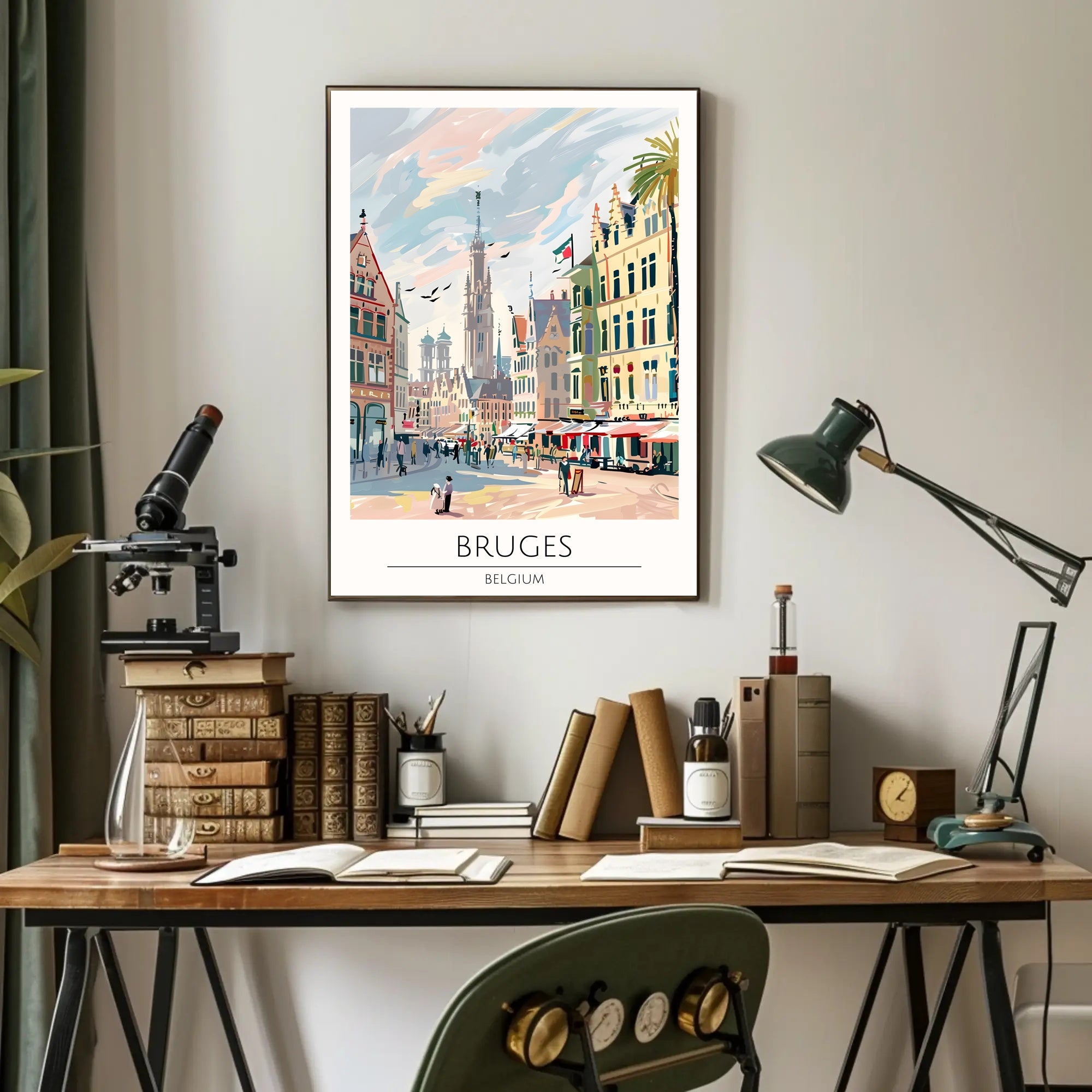 Charming Streets of Bruges Poster PosterGoat