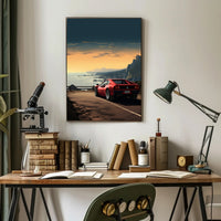 Sunset Drive Along the Coast Poster PosterGoat