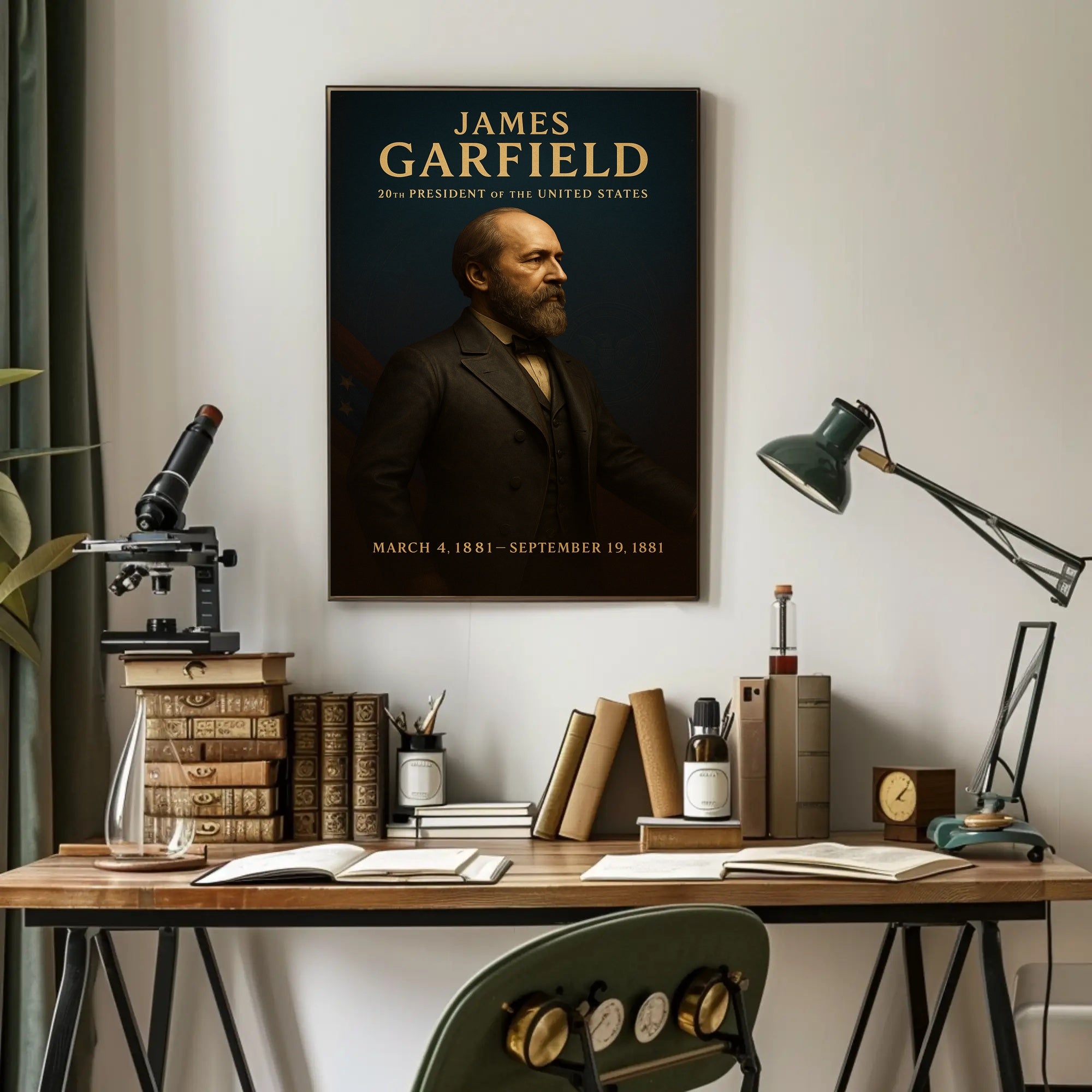 James Garfield 1881 Portrait Historical or Presidential Poster PosterGoat