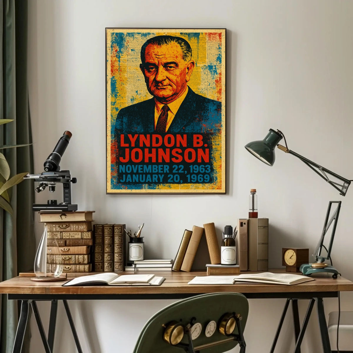 Lyndon B. Johnson 36th President of the United States Street Art Mashup Poster