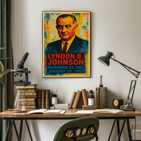 Lyndon B. Johnson 36th President of the United States Street Art Mashup Poster
