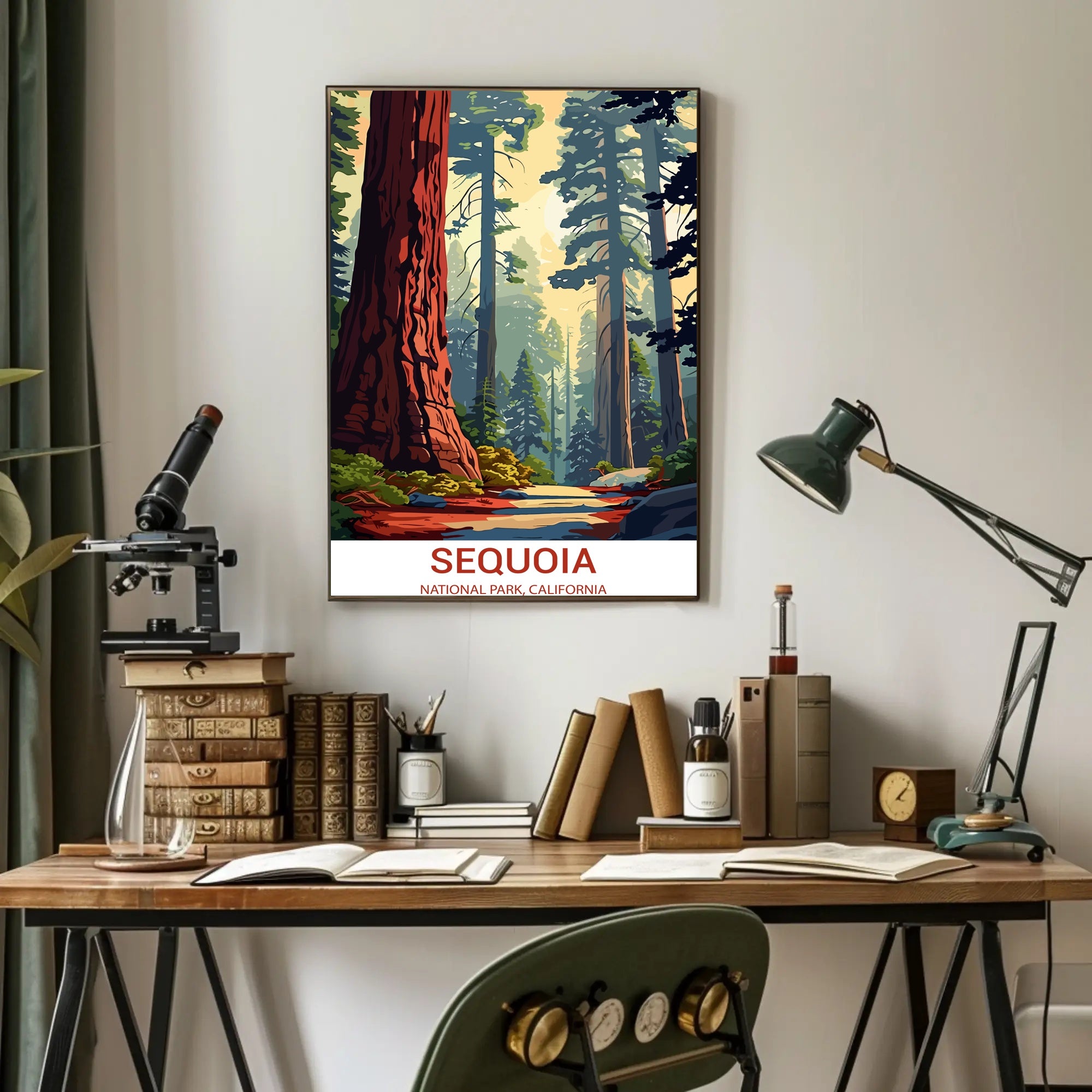 Sequoia National Park Vintage Travel Poster