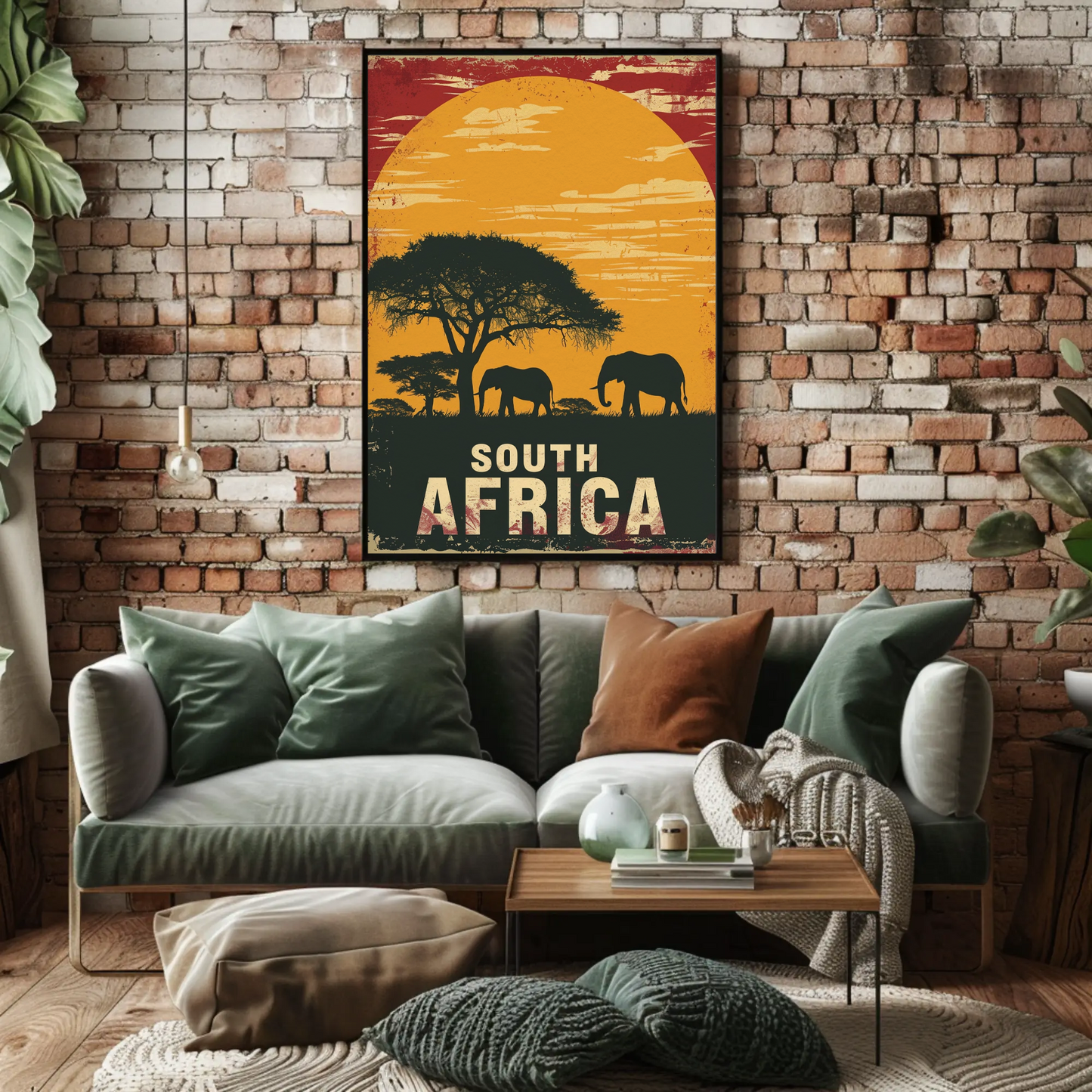 South Africa Sunset Vintage Poster