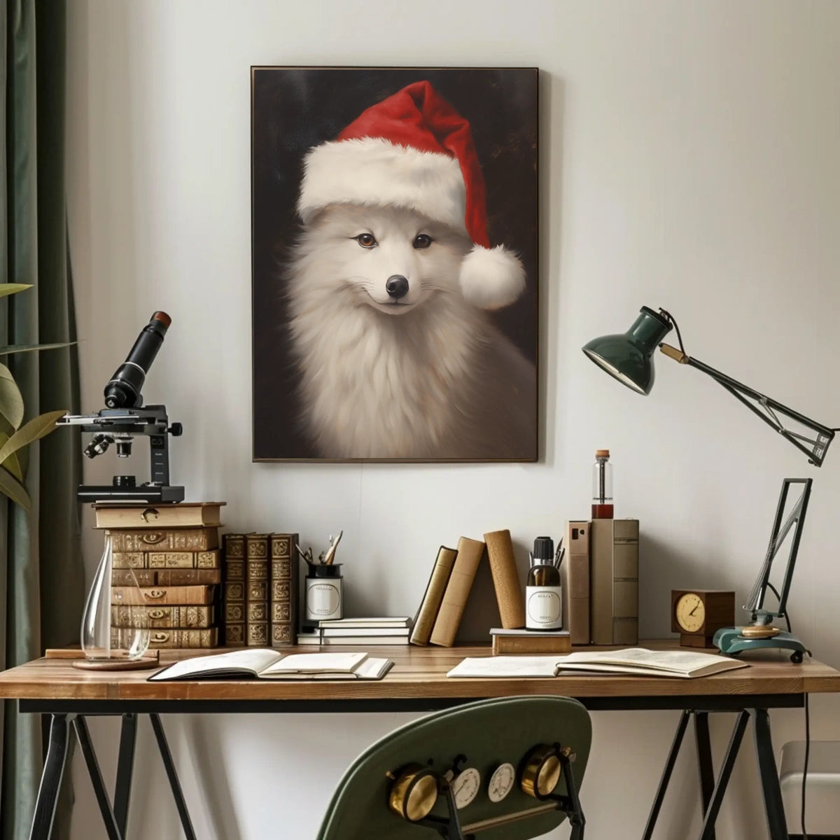 Festive Arctic Fox Poster