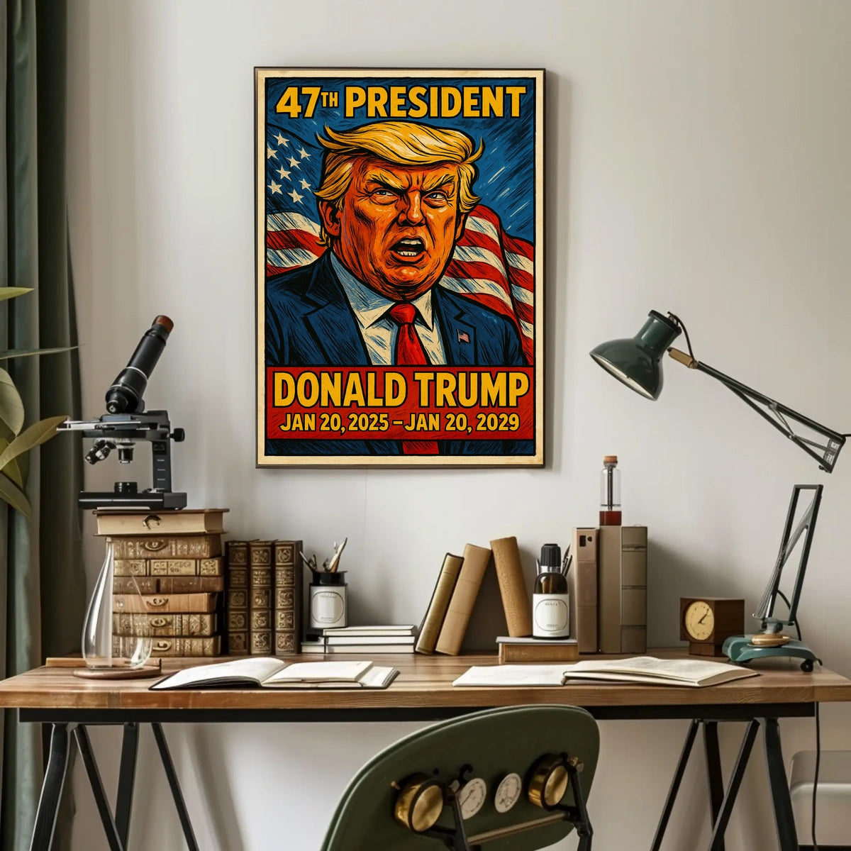 Trump Visionary Leader Stars Surrealism Poster